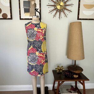 Vintage 1960s Mid Century Hawaiian Fritzi of California Floral Sun Dress L-XL